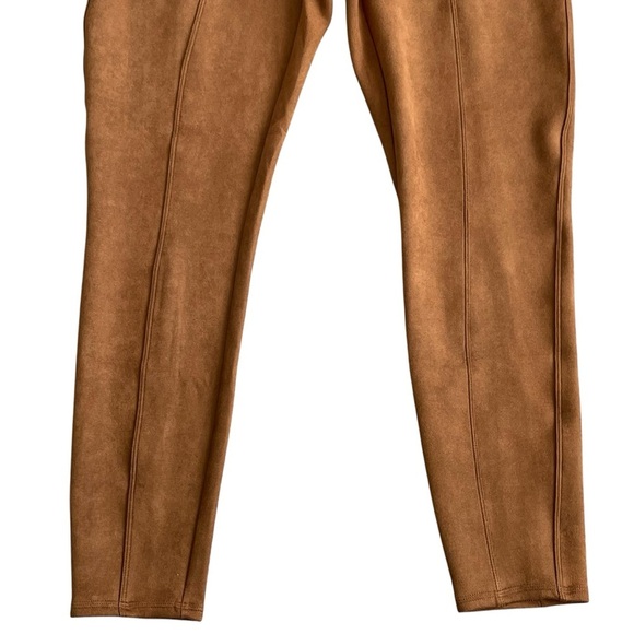 Spanx Faux Suede Leggings Women’s Plus Size 1X High Rise Rich Camel Color Shape - Picture 6 of 11